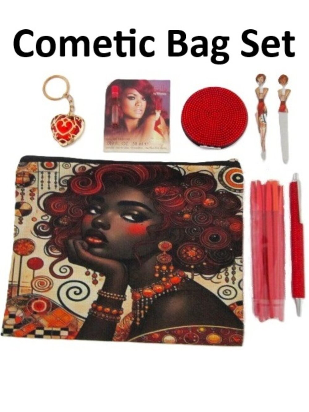 Cosmetic Bag & Accessories 8 items NEW